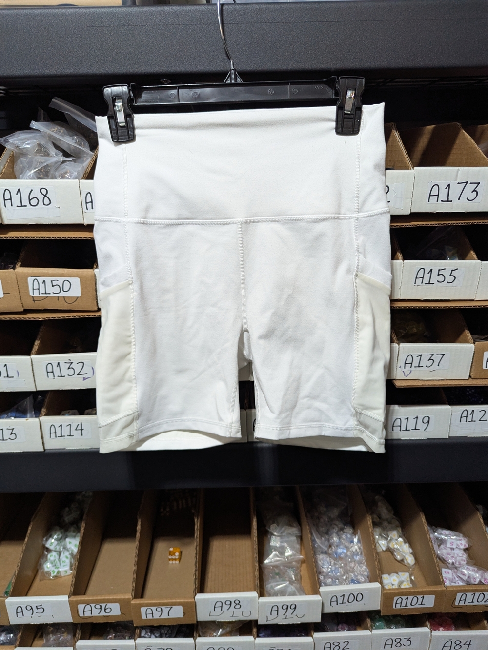Fabletics White High-Rise Pocket Bike Shorts M